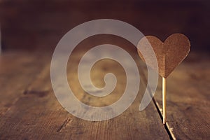 Valentines day concept. paper hearts over wooden background. Flat lay composition