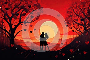 Valentines day couple. Love Heart Valentines Background