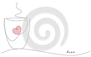 Valentines day cup off coffee heart love design vector