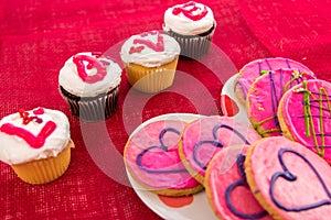 Valentines Day - cupcakes spelling LOVE