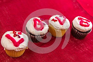 Valentines Day - cupcakes spelling LOVE