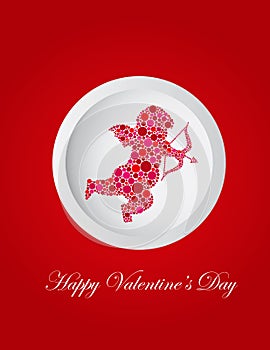 Valentines Day Cupid Dots Greeting Card