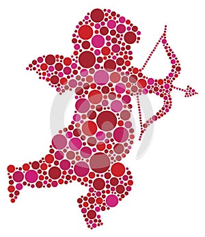 Valentines Day Cupid Silhouette with Dots