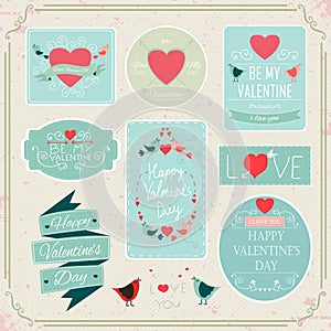 Valentines Day Decorations Vector Design Elements.