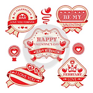 Valentines day decorative labels