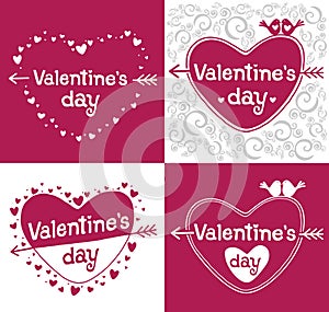 Valentines day decoratove logo illustration