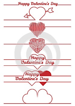 Valentines day design elements - dividers