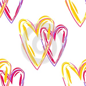 Valentines day design with hearts. Seamless heart pattern. Abstract Valentine background