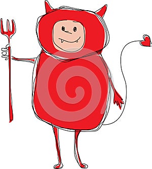 Valentines Day Devil Illustration
