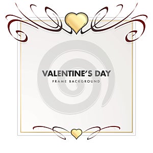 Valentines Day Elegant Swirl Frame Background