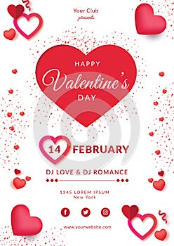 Valentines Day Flyer Template. Love. Romance