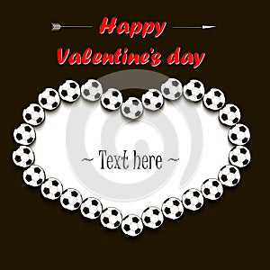 Valentines Day and Frame from soccer balls