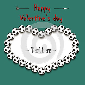 Valentines Day and Frame from soccer balls