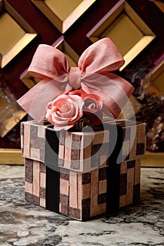 valentines day gift box with a bow on top