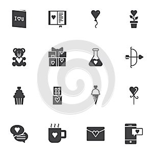 Valentines day gift vector icons set