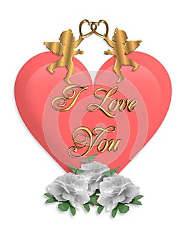 Valentines Day graphic Heart and Cupids photo