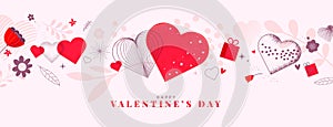 Valentines day greeting card template and banner