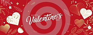 Valentines day greeting card template and banner