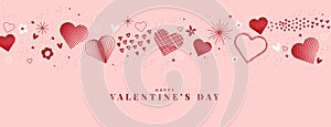 Valentines day greeting card template and banner