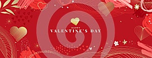 Valentines day greeting card template and banner