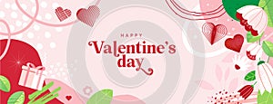 Valentines day greeting card template and banner