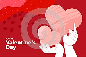 Valentines day greeting card template and banner