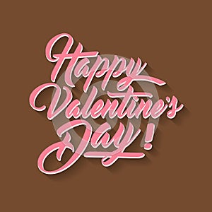 Valentines day hand lettering typography vector illustration.