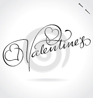 Valentines Day hand lettering (vector)