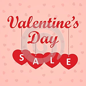 Valentines day. Heart cut out of paper with a sale offer.