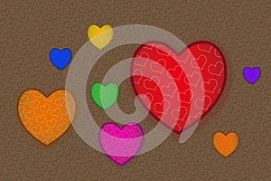 Valentines day heart icon pattern background. Love romantic theme. Abstract texture with hearts