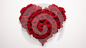 Valentines Day Heart Made of Red Roses, AI Generative