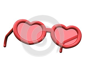 Valentines day heart shaped glasses, 3d