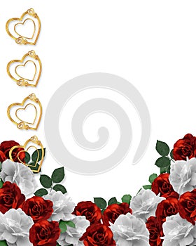 Valentines Day Hearts and Roses Border