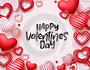 Valentines day hearts vector background. Happy valentines day greeting card banner design