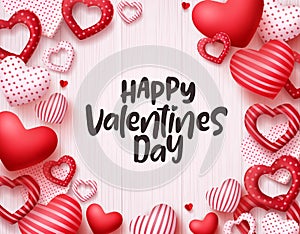 Valentines day hearts vector background. Happy valentines day greeting card banner design photo
