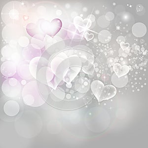 Valentines Day Holiday Background Silver Lights An