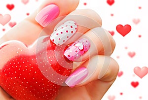 Valentines Day holiday manicure photo