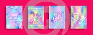 Valentines Day holographic card collection