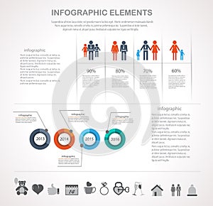 Valentines day infographics elements