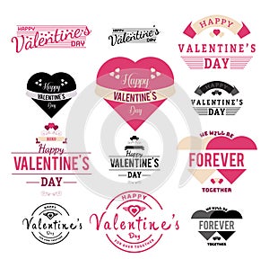 Valentines Day Label and Ribbon Collection illustration - Vector
