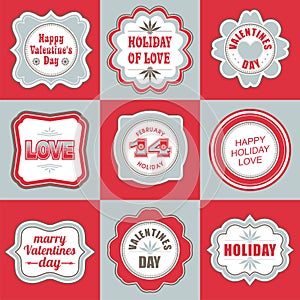 Valentines day labels tags decorative items