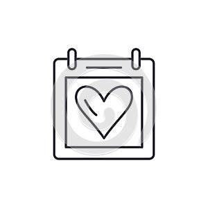 Valentines day line icon concept. Valentines day vector linear illustration, symbol, sign