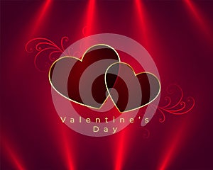 valentines day love background with couple hearts and light effect