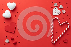 Valentines day love Flat lay background