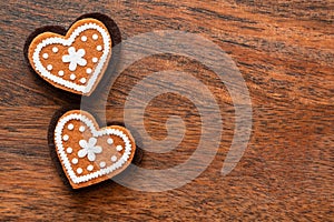 Valentines day love Flat lay wooden concept background