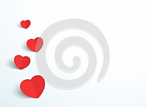 Valentines Day Love Heart Minimal White Background