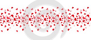 Valentines day love hearts seamless border background design