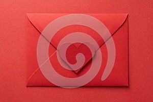 Valentines day love letter Flat lay background