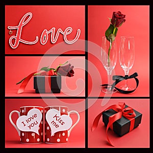 Valentines Day or love theme collage