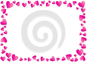 Valentines Day Lovely Pink Hearts Border